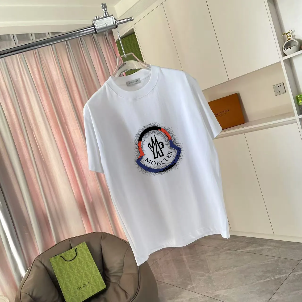 Moncle* 2025 New Arrival logo 300 t Same Style Size：S M L XL XXL ：Black White Pink Gray